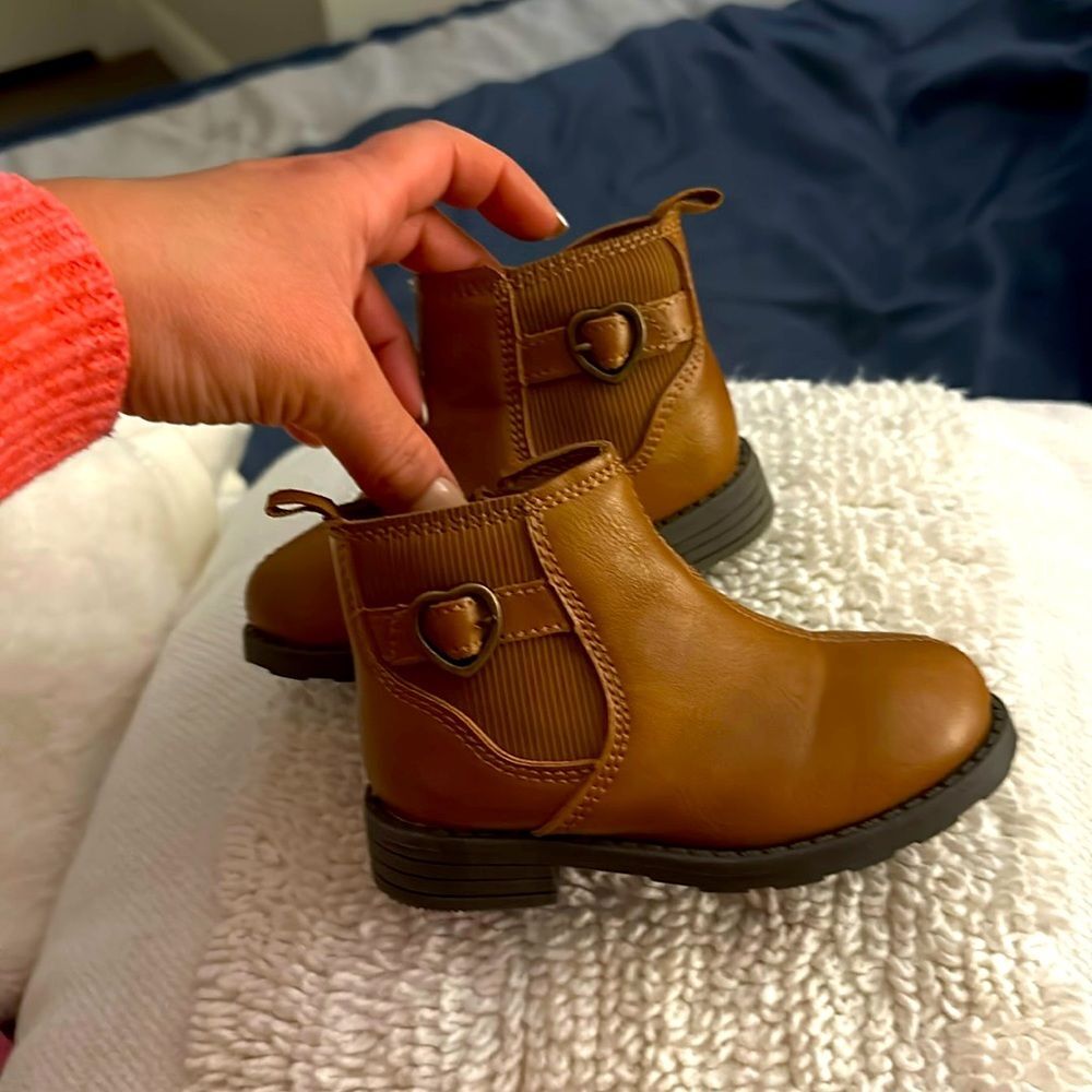 Brown Kids Boots with Heart Detail